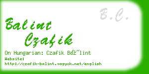 balint czafik business card